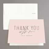 "Bubbly Brunch" - Bridal Shower Thank You Cards in Blush by Michelle Taylor - Front
