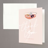 "Flower Cheers" - Bridal Shower Thank You Cards in Blush by Baumbirdy - Front