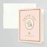 "Gilded Bridal Gown" - Bridal Shower Thank You Cards in Romantic Rose by Simona Camp - Front