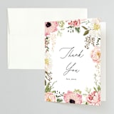 "Timeless Blooms" - Bridal Shower Thank You Cards in Peony by Susan Moyal - Front