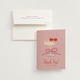 "Mon Cheri" - Bridal Shower Thank You Cards in Cherry Blossom by Jenna Holcomb - Card with Envelope
