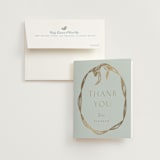 "Ribbon Wreath" - Bridal Shower Thank You Cards in Bluebell by Leah Bisch - Card with Envelope