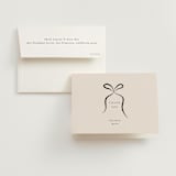 "Bow" - Bridal Shower Thank You Cards in Tuxedo by Corinne Malesic - Card with Envelope