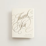 "Bridal Shower Script" - Bridal Shower Thank You Cards in Snow by Stacy Maalouf - Front