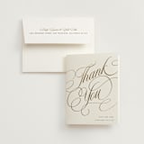 "Bridal Shower Script" - Bridal Shower Thank You Cards in Snow by Stacy Maalouf - Card with Envelope