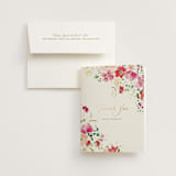 "Prosecco & Petals" - Bridal Shower Thank You Cards in Valentine by Itsy Belle Studio - Card with Envelope