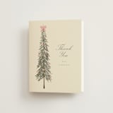 "Holiday bow" - Foil-Pressed Bridal Shower Thank You Cards in Peony by Baumbirdy - Front