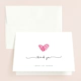 "Fingerprint Heart" - Bridal Shower Thank You Cards in white | pink by Angelene - Front