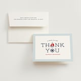 "Ahoy" - Bridal Shower Thank You Cards in red | blue by Lauren Chism - Card with Envelope