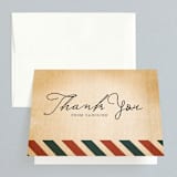 "Vintage Pack Your Bags" - Bridal Shower Thank You Cards in red | blue by Dawn Jasper - Front