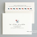"Vintage Pack Your Bags" - Bridal Shower Thank You Cards in red | blue by Dawn Jasper - FREE Recipient Addressing