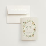 "Elise" - Bridal Shower Thank You Cards in Greenery by Petra Kern - Card with Envelope