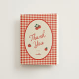 "Gingham Garden" - Bridal Shower Thank You Cards in Tomato by Kelly Watkins - Front