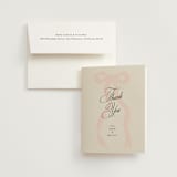 "Big Bow" - Bridal Shower Thank You Cards in Blush by Baumbirdy - Card with Envelope