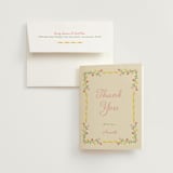 "Gardenia" - Bridal Shower Thank You Cards in Golden by Sarah Rosenthal - Card with Envelope