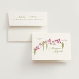 "Cascading Florals Branch" - Bridal Shower Thank You Cards in Chartreuse by Tamara Hilje - Card with Envelope