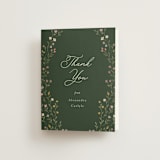 "Floral Greenery" - Bridal Shower Thank You Cards in Juniper by Katherine Moynagh - Front