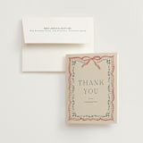"Ribbon Stripe Holiday" - Bridal Shower Thank You Cards in Eggnog by Chris Griffith - Card with Envelope