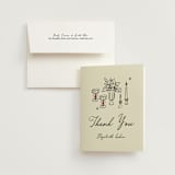 "Vintage Lovers" - Bridal Shower Thank You Cards in Champagne by Helena Vitto - Card with Envelope