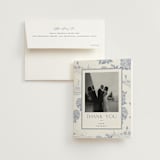 "Coastal Toile" - Bridal Shower Thank You Cards in Periwinkle by Jenna Holcomb - Card with Envelope