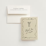 "Vintage Par-tea" - Bridal Shower Thank You Cards in Sand by Creo Study - Card with Envelope