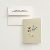 "Espresso" - Bridal Shower Thank You Cards in Cream by Jennifer Lew - Card with Envelope
