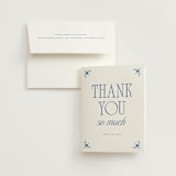 "Delft" - Bridal Shower Thank You Cards in Porcelain by Morgan Kendall - Card with Envelope