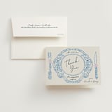 "Wine & Dine" - Bridal Shower Thank You Cards in Porcelain by Elly - Card with Envelope