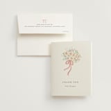 "Love is Blooming" - Bridal Shower Thank You Cards in Carnation by Itsy Belle Studio - Card with Envelope