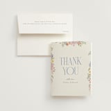 "Dainty Flowers" - Bridal Shower Thank You Cards in Rose Quartz by Joanna Griffin - Card with Envelope