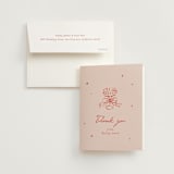 "Cheers to Love" - Bridal Shower Thank You Cards in Scarlet by Cass Loh - Card with Envelope