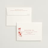 "Romantic Fields" - Bridal Shower Thank You Cards in Scarlet by Teju Reval - FREE Recipient Addressing
