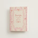"Cottage Ribbons" - Bridal Shower Thank You Cards in Strawberry by Elly - Front
