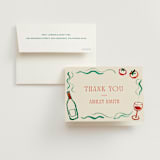 "Amore e Cibo" - Bridal Shower Thank You Cards in Tomato by Cass Loh - Card with Envelope