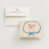 "Minimal bow" - Bridal Shower Thank You Cards in Wave by Creo Study - Card with Envelope