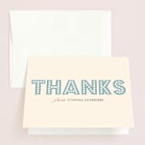 "float + here comes" - Bridal Shower Thank You Cards in blue by Float Paperie - Front