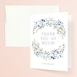 "In The Full Bloom" - Bridal Shower Thank You Cards in Bluebell by Petra Kern - Front