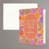 "Vintage Garden" - Bridal Shower Thank You Cards in Peach by Simona Camp - Front