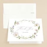 "Daisy Chain" - Bridal Shower Thank You Cards in Blush by Kate Ahn - Front