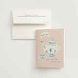 "China Tea Set" - Bridal Shower Thank You Cards in Blush by Ani Somi - Card with Envelope