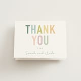 "Cheers And Beers" - Bridal Shower Thank You Cards in Rainbow by Sara Hicks Malone - Front