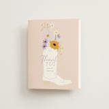 "Bridal Boots" - Bridal Shower Thank You Cards in Peony by Baumbirdy - Front