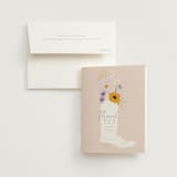 "Bridal Boots" - Bridal Shower Thank You Cards in Peony by Baumbirdy - Card with Envelope