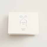 "Bow" - Bridal Shower Thank You Cards in Dusty Blue by Corinne Malesic - Front