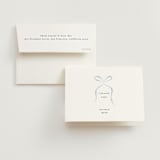 "Bow" - Bridal Shower Thank You Cards in Dusty Blue by Corinne Malesic - Card with Envelope
