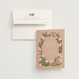 "Floral Harvest" - Bridal Shower Thank You Cards in Rose by Paper Sun Studio - Card with Envelope