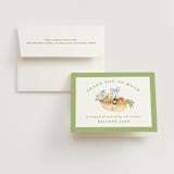 "Market" - Bridal Shower Thank You Cards in Sage Leaf by Sarah Knight - Card with Envelope