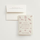 "Lanna" - Bridal Shower Thank You Cards in Deep Rose by Pati Cascino - Card with Envelope