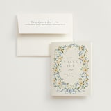 "Wildflower Wreath" - Bridal Shower Thank You Cards in Something Blue by Erin L. Wilson - Card with Envelope