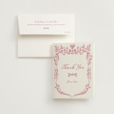 "Fun Cocktails" - Bridal Shower Thank You Cards in Cranberry by Lucrecia Caporale - Card with Envelope